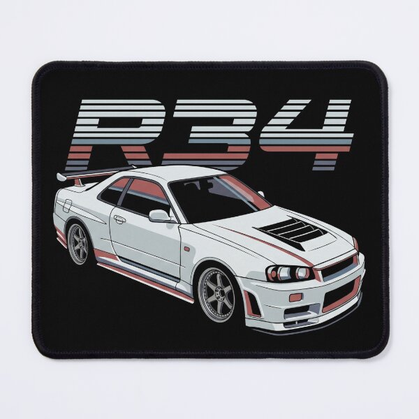 Item preview, R34 GTR Retro Striped White JDM Car designed and sold by Off-Road-Zone.