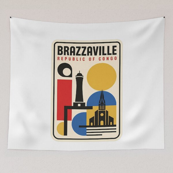 Item preview, Retro Brazzaville Republic of Congo Travel Poster designed and sold by k3rstman1.