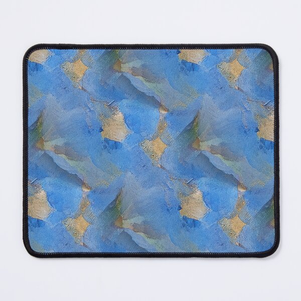 Item preview, Painterly Abstract Flowers in Blue and Beige designed and sold by Artistestella.
