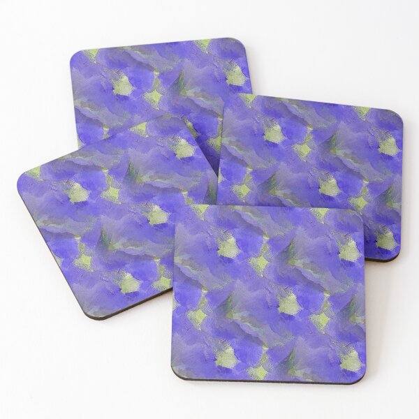 Item preview, Painterly Abstract Flowers in Purple and Green designed and sold by Artistestella.