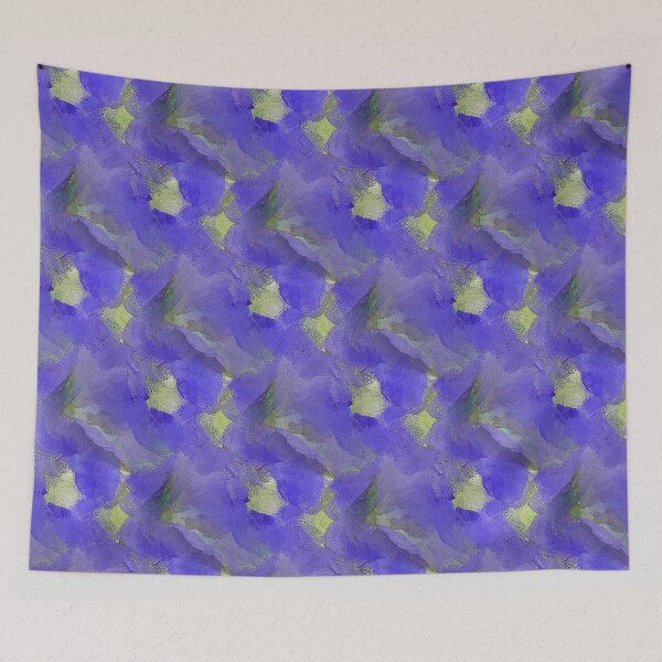 Item preview, Painterly Abstract Flowers in Purple and Green designed and sold by Artistestella.