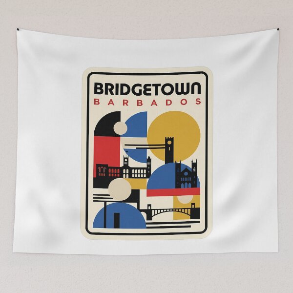 Item preview, Bridgetown Barbados Minimalist Geometric Cityscape Silhouette designed and sold by k3rstman1.