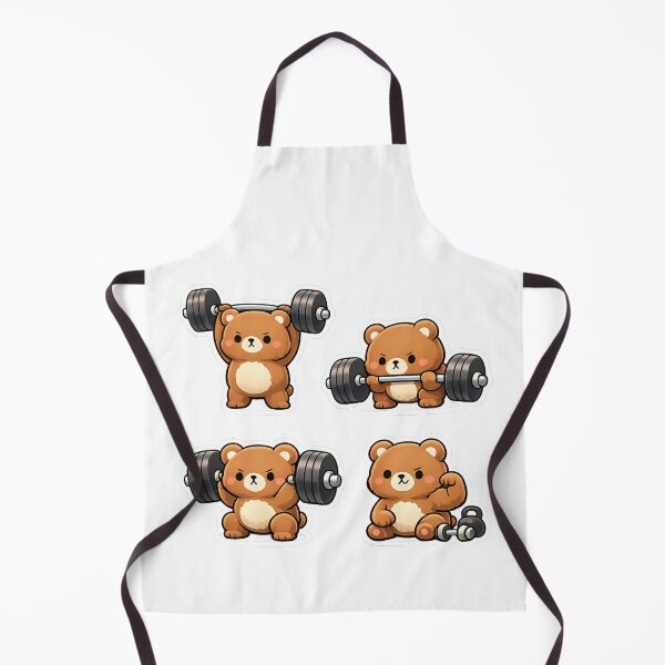 Item preview, Cute Kawaii Gym Bear Sticker Pack Weightlifting designed and sold by Digistore1221.