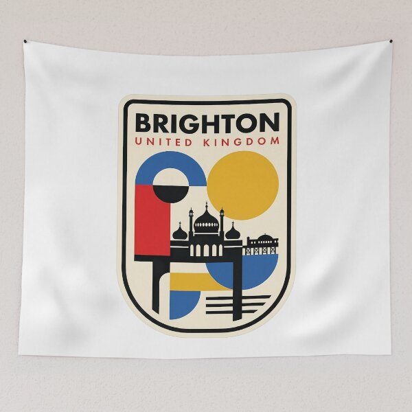 Item preview, Retro Brighton United Kingdom Geometric Travel designed and sold by k3rstman1.