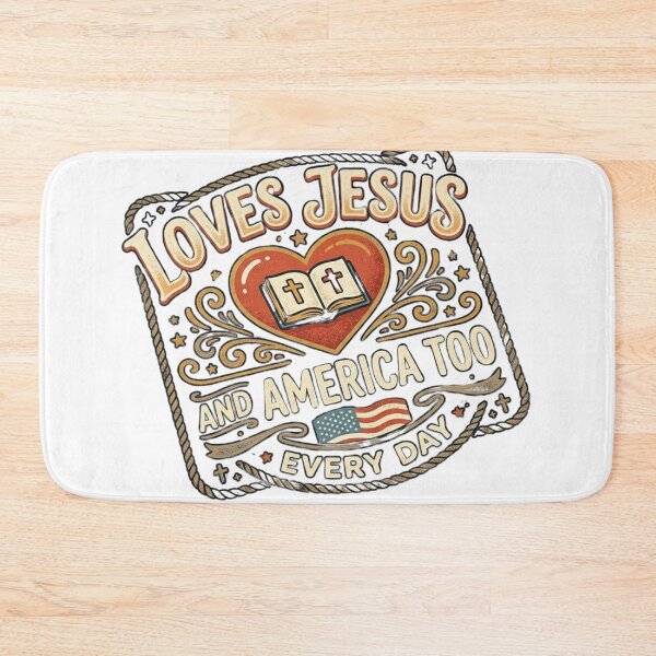 Item preview, Loves Jesus and America Too Vintage Christian Patriotic designed and sold by Wear Sculpt.