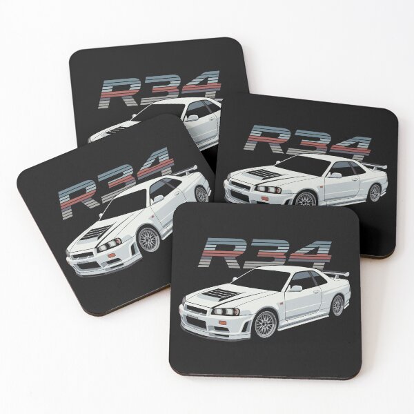 Item preview, R34 GTR JDM Car Retro Striped designed and sold by Off-Road-Zone.