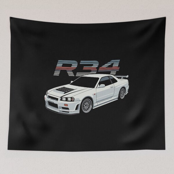 Item preview, R34 GTR JDM Car Retro Striped designed and sold by Off-Road-Zone.