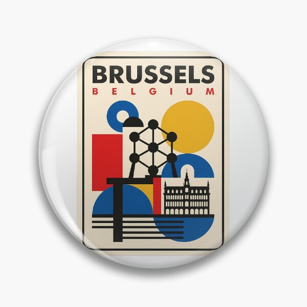Item preview, Brussels Belgium Retro Geometric Cityscape Atomium designed and sold by k3rstman1.
