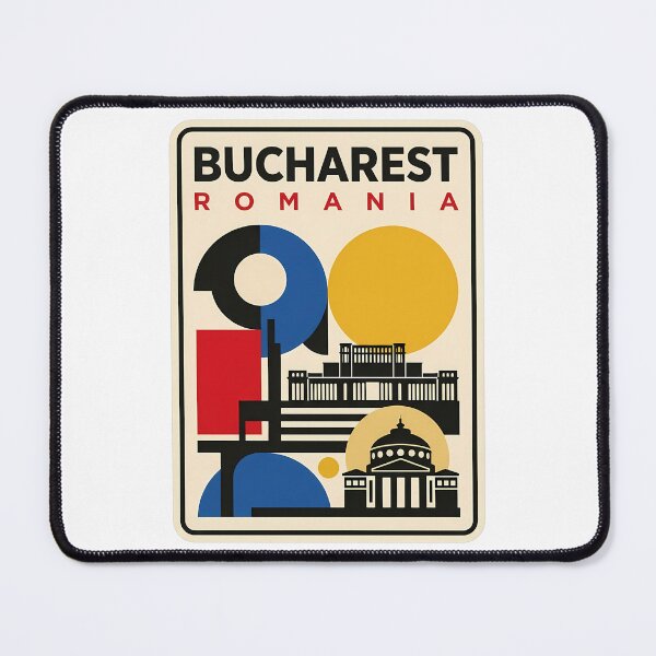 Item preview, Bucharest Romania Retro Minimalist Travel Geometric Landmarks designed and sold by k3rstman1.