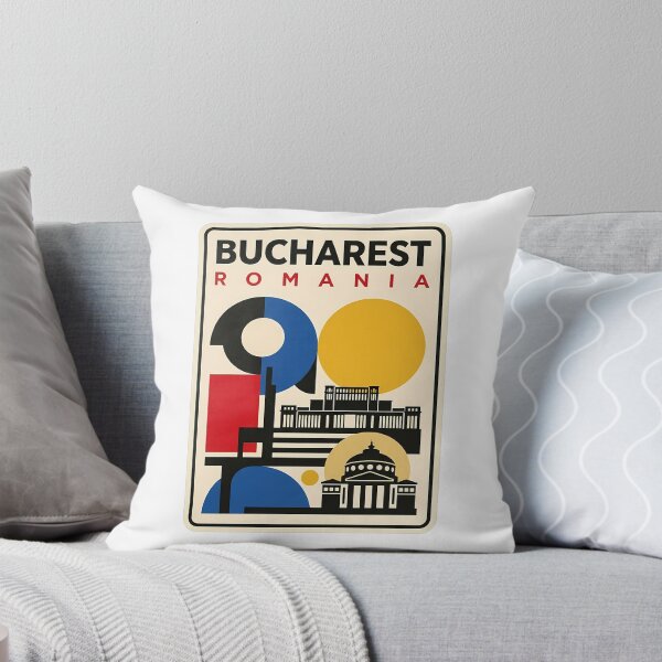 Item preview, Bucharest Romania Retro Minimalist Travel Geometric Landmarks designed and sold by k3rstman1.