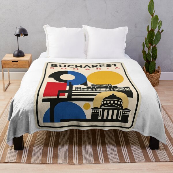 Item preview, Bucharest Romania Retro Minimalist Travel Geometric Landmarks designed and sold by k3rstman1.