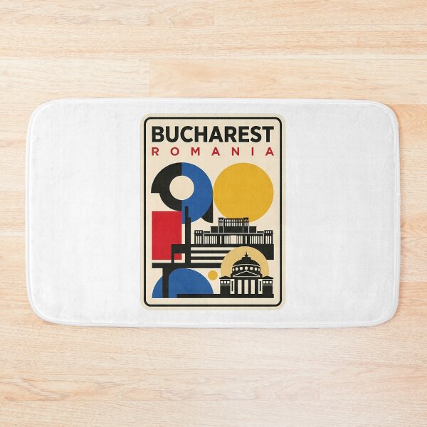 Item preview, Bucharest Romania Retro Minimalist Travel Geometric Landmarks designed and sold by k3rstman1.