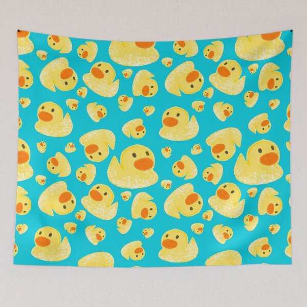 Item preview, Rubber Duck Bath Pattern | Yellow Duckies on Blue Bathroom Design designed and sold by HaileesHollow.