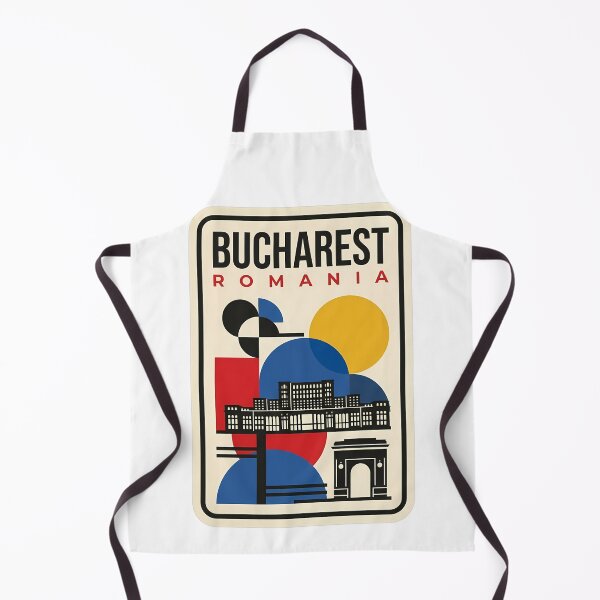 Item preview, Retro Bucharest Romania Bauhaus Geometric Cityscape designed and sold by k3rstman1.