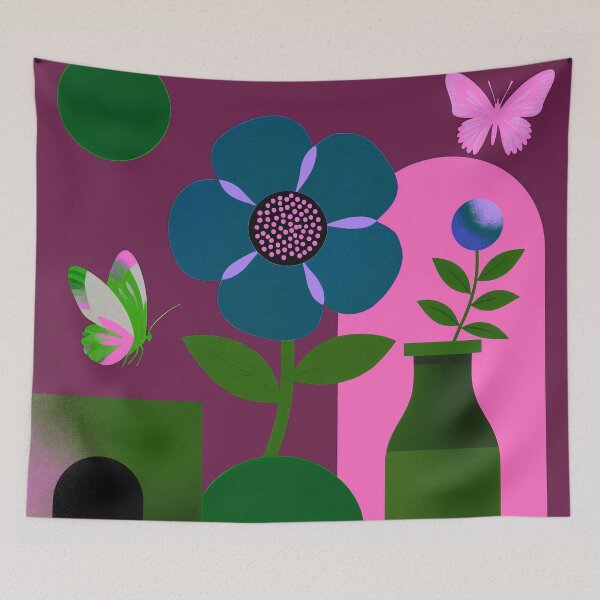 Item preview, Velvet Garden Reverie | Modern Botanical Butterfly Art designed and sold by joycrysstudio.