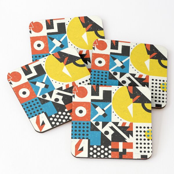 Item preview, Bauhaus Grunge Mid-Mod Geometric Red, Black, White Abstract designed and sold by DEC02.