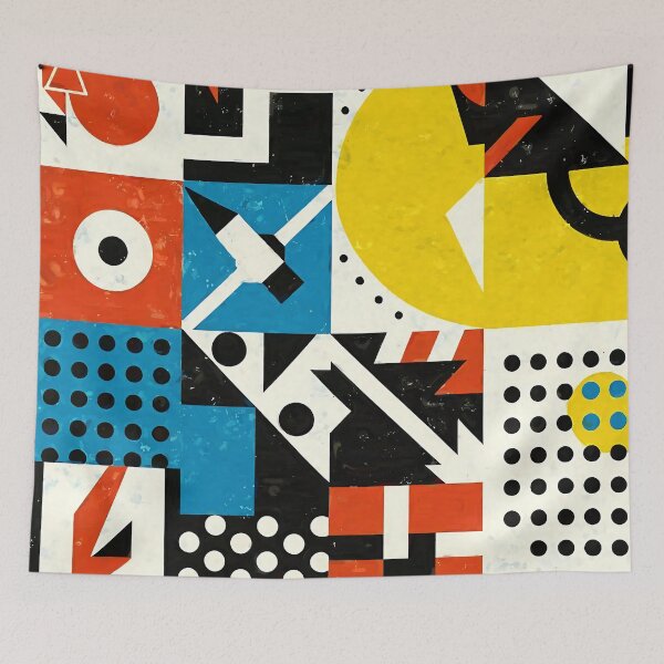 Item preview, Bauhaus Grunge Mid-Mod Geometric Red, Black, White Abstract designed and sold by DEC02.