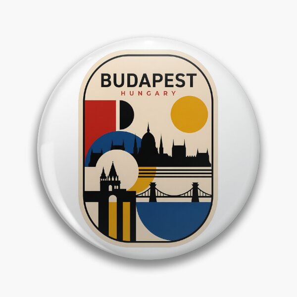 Item preview, Vintage Budapest Hungary Bauhaus Geometric Skyline designed and sold by k3rstman1.