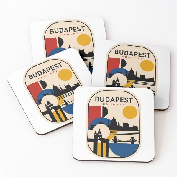 Item preview, Vintage Budapest Hungary Bauhaus Geometric Skyline designed and sold by k3rstman1.