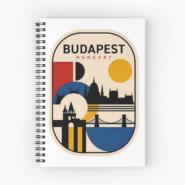Item preview, Vintage Budapest Hungary Bauhaus Geometric Skyline designed and sold by k3rstman1.