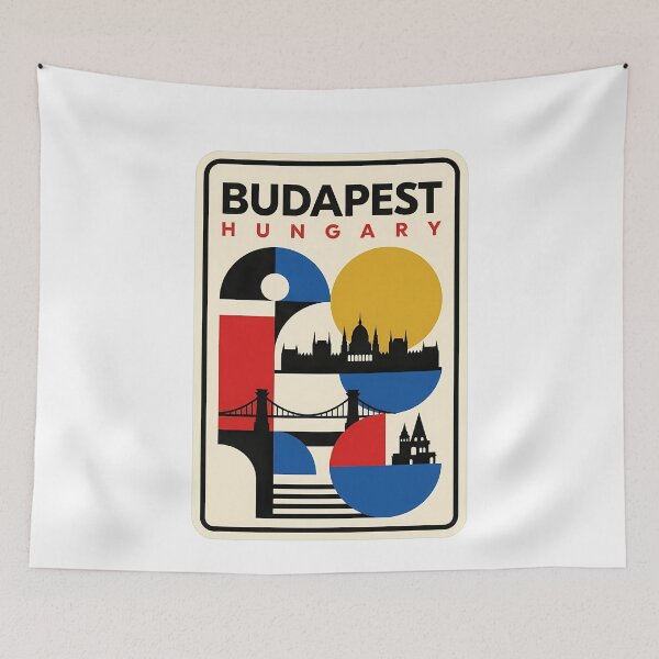 Item preview, Mid Century Modern Budapest Hungary Geometric Landmarks designed and sold by k3rstman1.