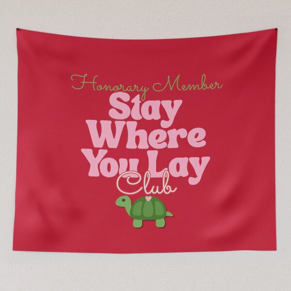 Item preview, Stay Where You Lay Club Turtle Chronic Illness vivid red designed and sold by pulse_retail.