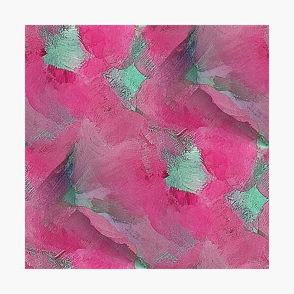 Item preview, Painterly Abstract Flowers in Magenta and Teal designed and sold by Artistestella.