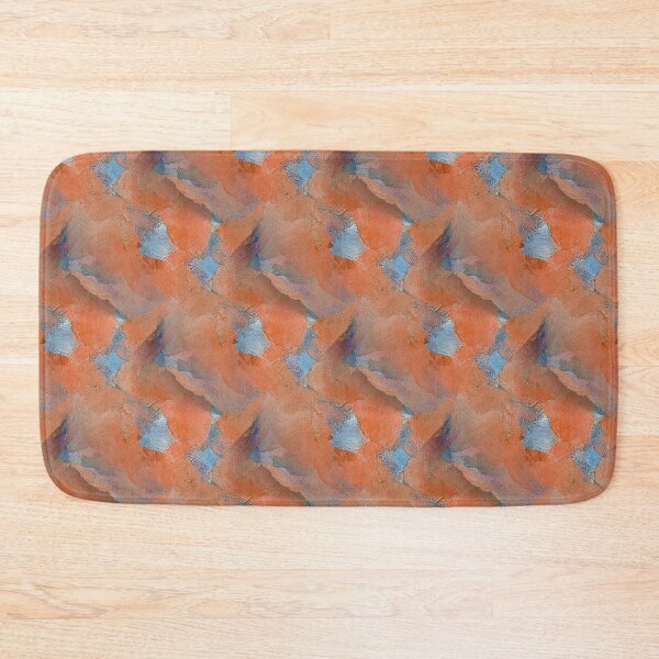 Item preview, Painterly Abstract Flowers in Orange and Blue designed and sold by Artistestella.