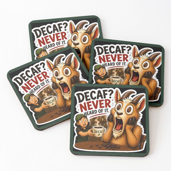 Item preview, ⁠Decaf Never Heard Of It Funny Goat⁠ designed and sold by Easternpantry.