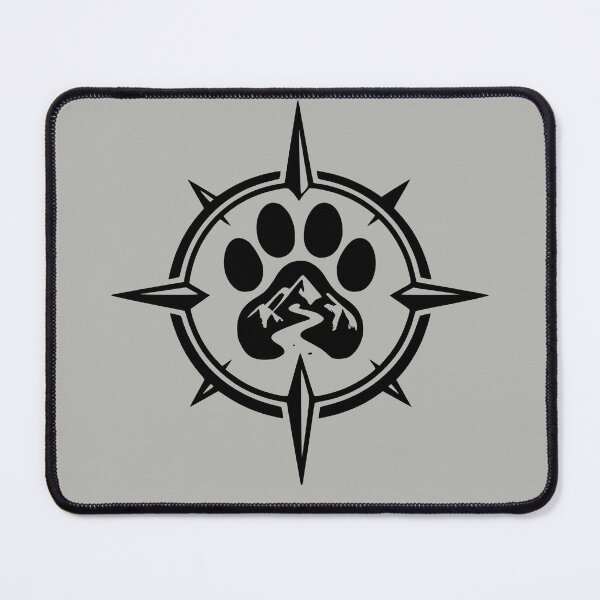 Item preview, Black Hiking Boot Paw Print Trail designed and sold by Corvoria.