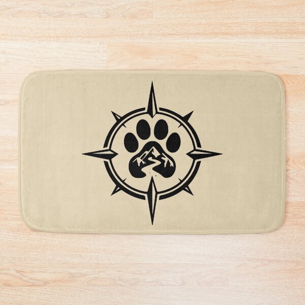Item preview, Black Hiking Boot Paw Print Trail designed and sold by Corvoria.