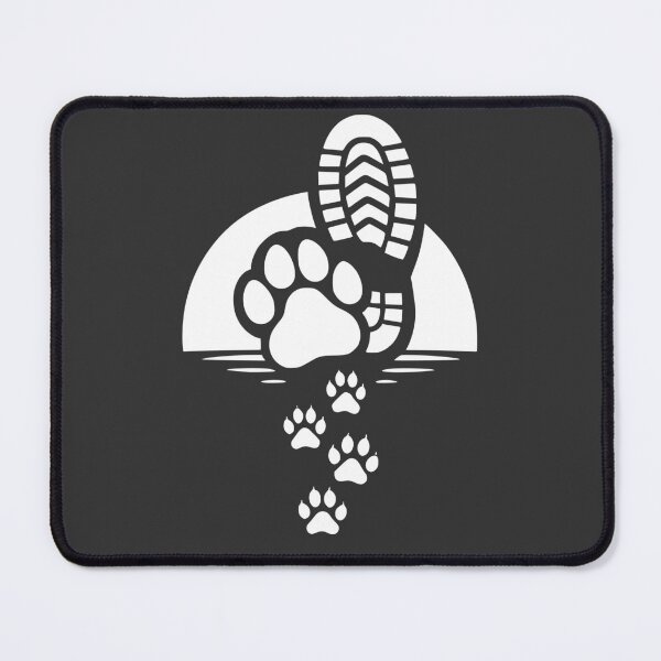 Item preview, White Hiking Boot Paw Print Trail designed and sold by Corvoria.