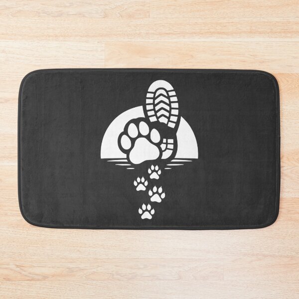 Item preview, White Hiking Boot Paw Print Trail designed and sold by Corvoria.