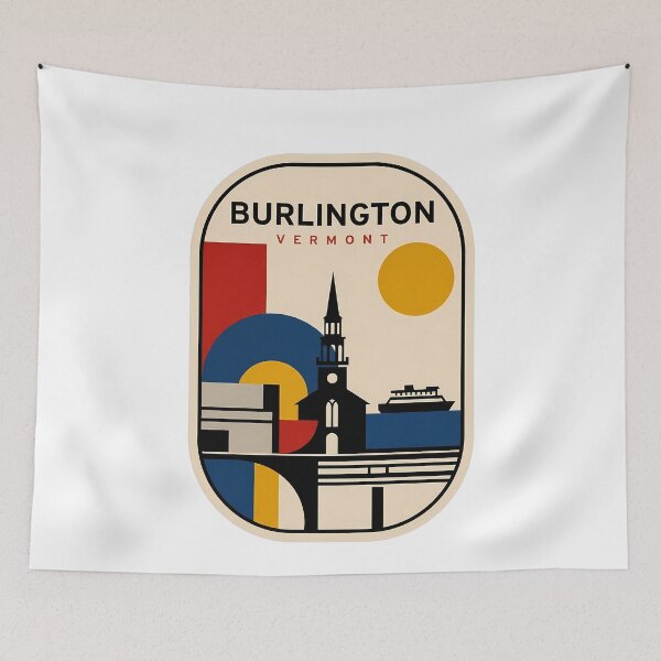 Item preview, Retro Burlington Vermont Minimalist Travel Geometric designed and sold by k3rstman1.