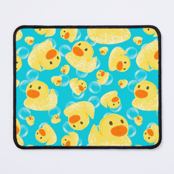 Item preview, Rubber Duck Bath Pattern with Bubbles | Blue Bathroom Duck Design designed and sold by HaileesHollow.