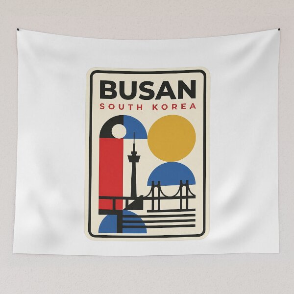 Item preview, Retro Geometric Busan South Korea Skyline designed and sold by k3rstman1.