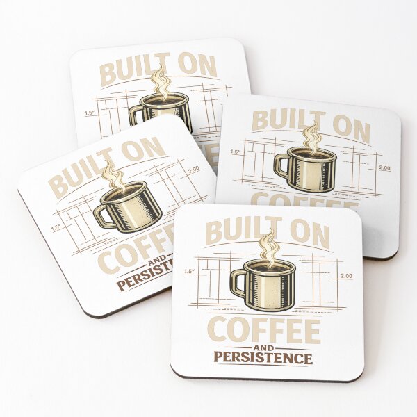Item preview, Built on Coffee and Persistence | Engineer Fuel Blueprint Design for light colors designed and sold by NicheCraft Studio.