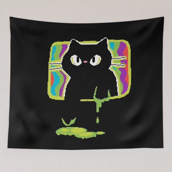 Item preview, Black Cat TV Portal Pixel Art designed and sold by LilSeashell.