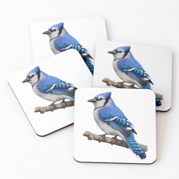 Item preview, Blue Jay on Branch – Realistic Bird Art designed and sold by Moshop08.