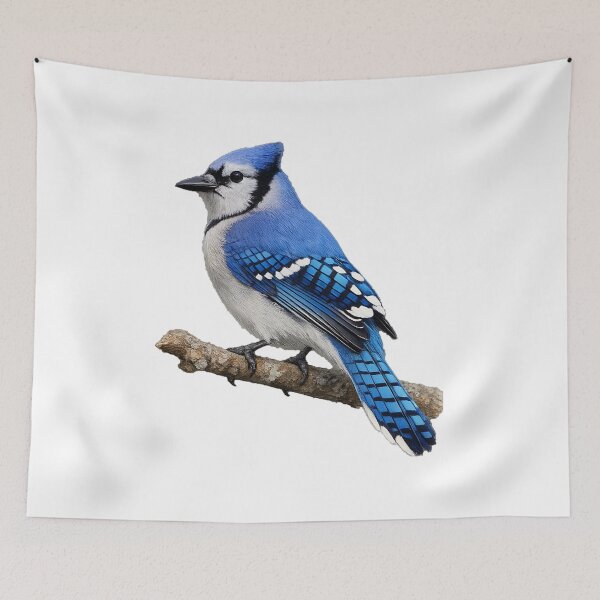 Item preview, Blue Jay on Branch – Realistic Bird Art designed and sold by Moshop08.