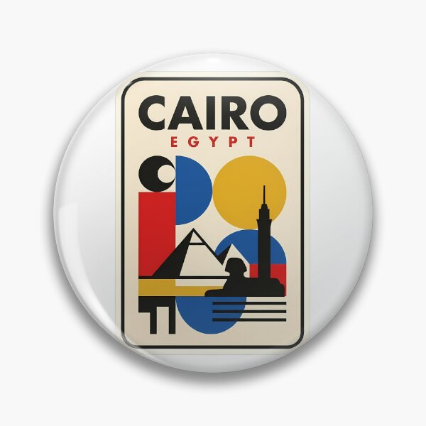 Item preview, Retro Cairo Egypt Pyramids Geometric Bauhaus Style designed and sold by k3rstman1.