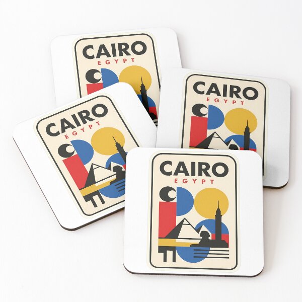Item preview, Retro Cairo Egypt Pyramids Geometric Bauhaus Style designed and sold by k3rstman1.