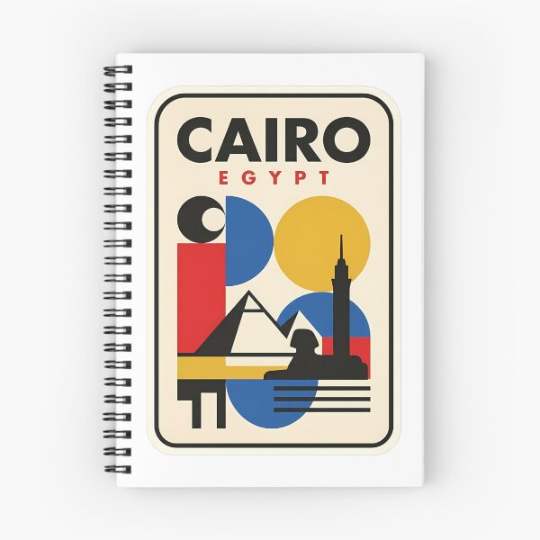 Item preview, Retro Cairo Egypt Pyramids Geometric Bauhaus Style designed and sold by k3rstman1.