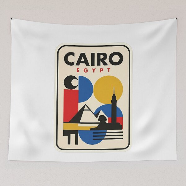 Item preview, Retro Cairo Egypt Pyramids Geometric Bauhaus Style designed and sold by k3rstman1.