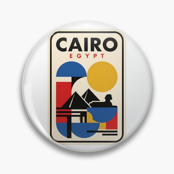 Item preview, Cairo Egypt Vintage Geometric Pyramids Travel Poster designed and sold by k3rstman1.