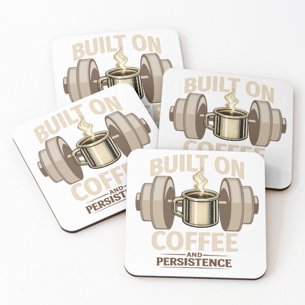 Item preview, Built on Coffee and Persistence | Gym Motivation Coffee Lover Design for light colors designed and sold by NicheCraft Studio.