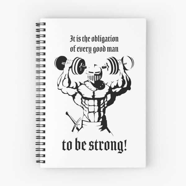 Item preview, Dumbbell Knight - It is the Obligiation of Every Good Man to Be Strong! designed and sold by MtnSmithy.