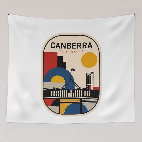 Item preview, Canberra Australia Retro Geometric Parliament House designed and sold by k3rstman1.
