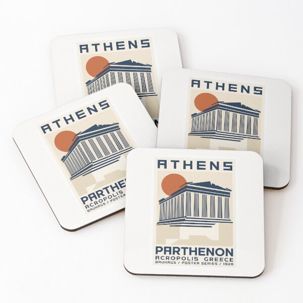 Item preview, Athens Greece Parthenon Bauhaus Minimalist Poster designed and sold by RetroRewind Studio.