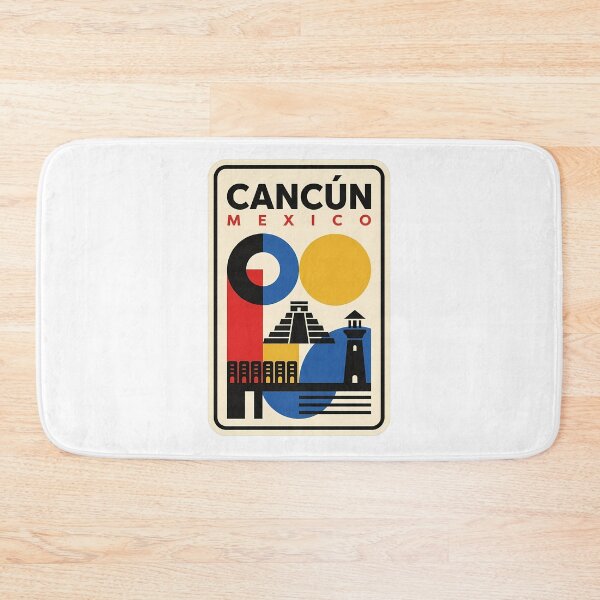 Item preview, Vintage Geometric Cancun Mexico Travel Poster designed and sold by k3rstman1.